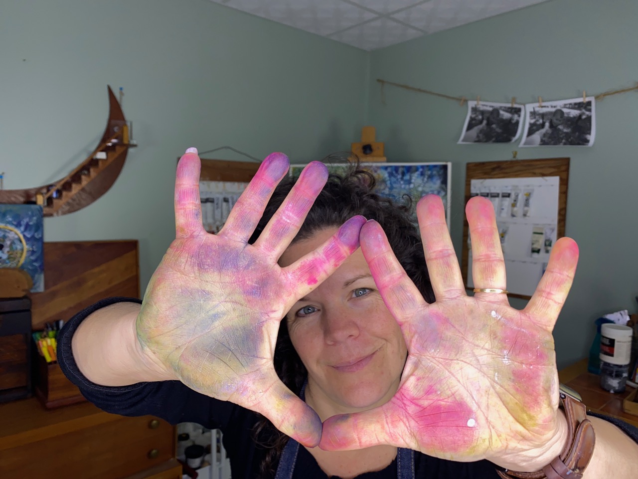 Erin Sparler with purple hands